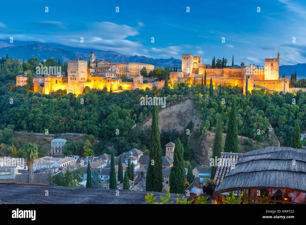 Alhambra at sunset in Granada, Andalusia, Spain Stock Photo Alamy