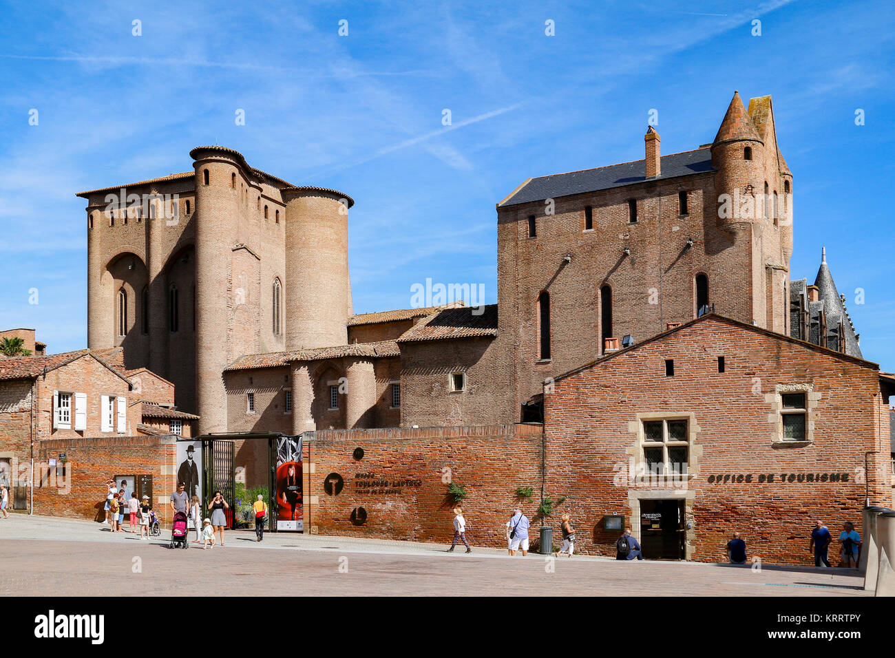 Albi, Tarn, Occitanie, France. Musee Toulouse-Lautrec and Office de Tourisme are located in the Berbie Palace. Stock Photo