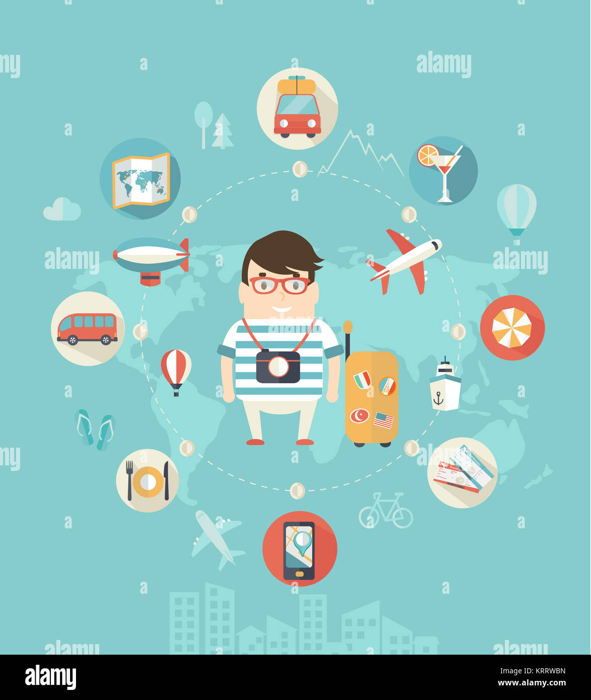 Travel Problem Vector Concept of travelling, vector Stock Photo - Alamy