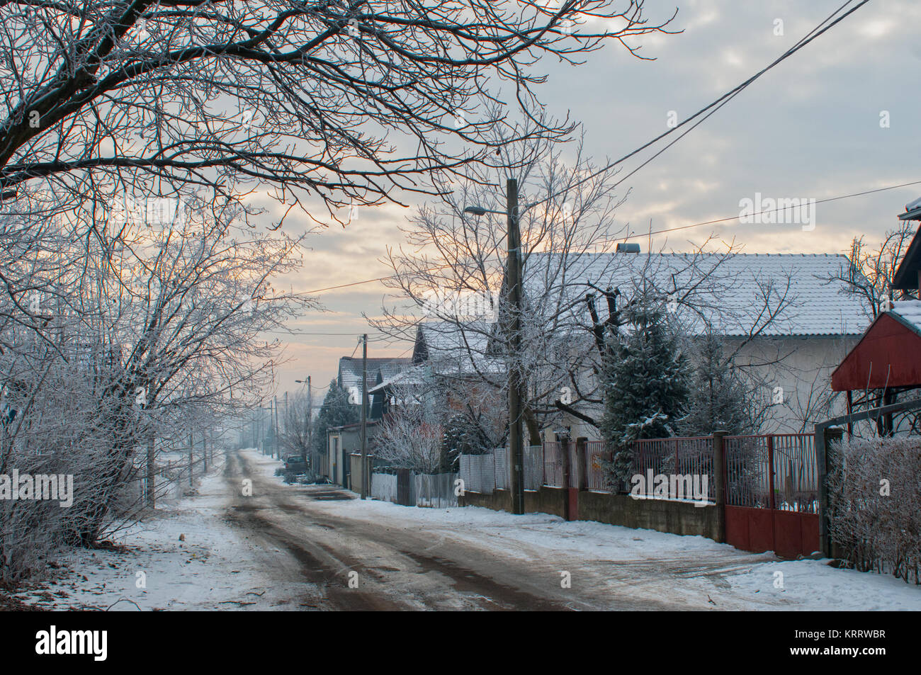 Street cowered with the snow Stock Photo - Alamy