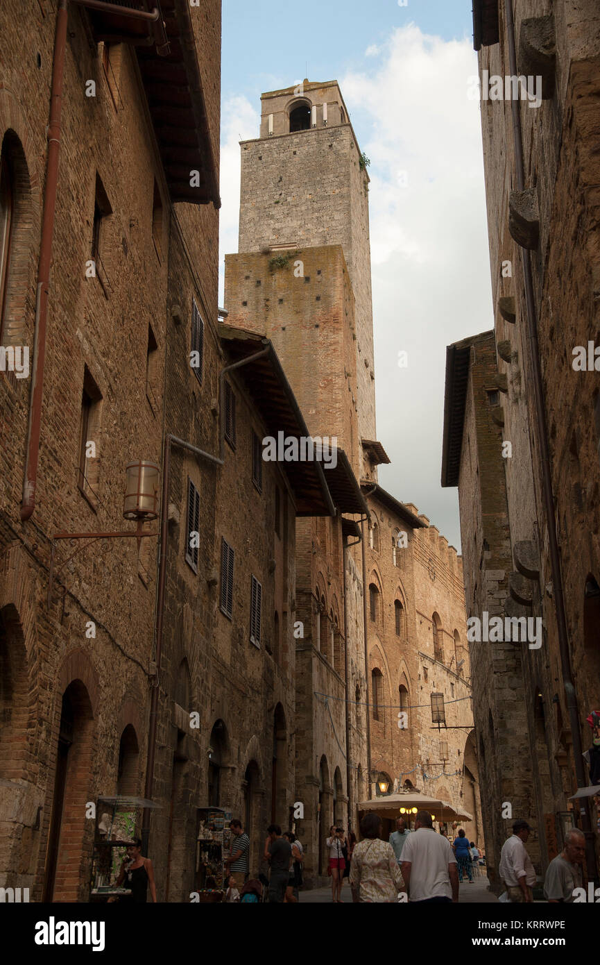 Medieval Towers From Xiii Century Torre Rognosa And Palazzo Vecchio Del Podesta In Historic