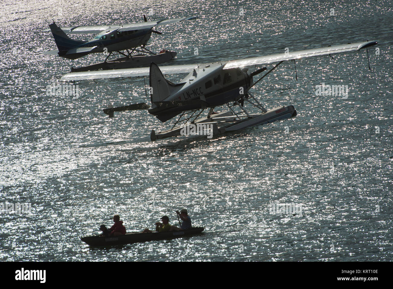 landed seaplanes on the Wolfgangsee. Salzkammergut, Austria Stock Photo