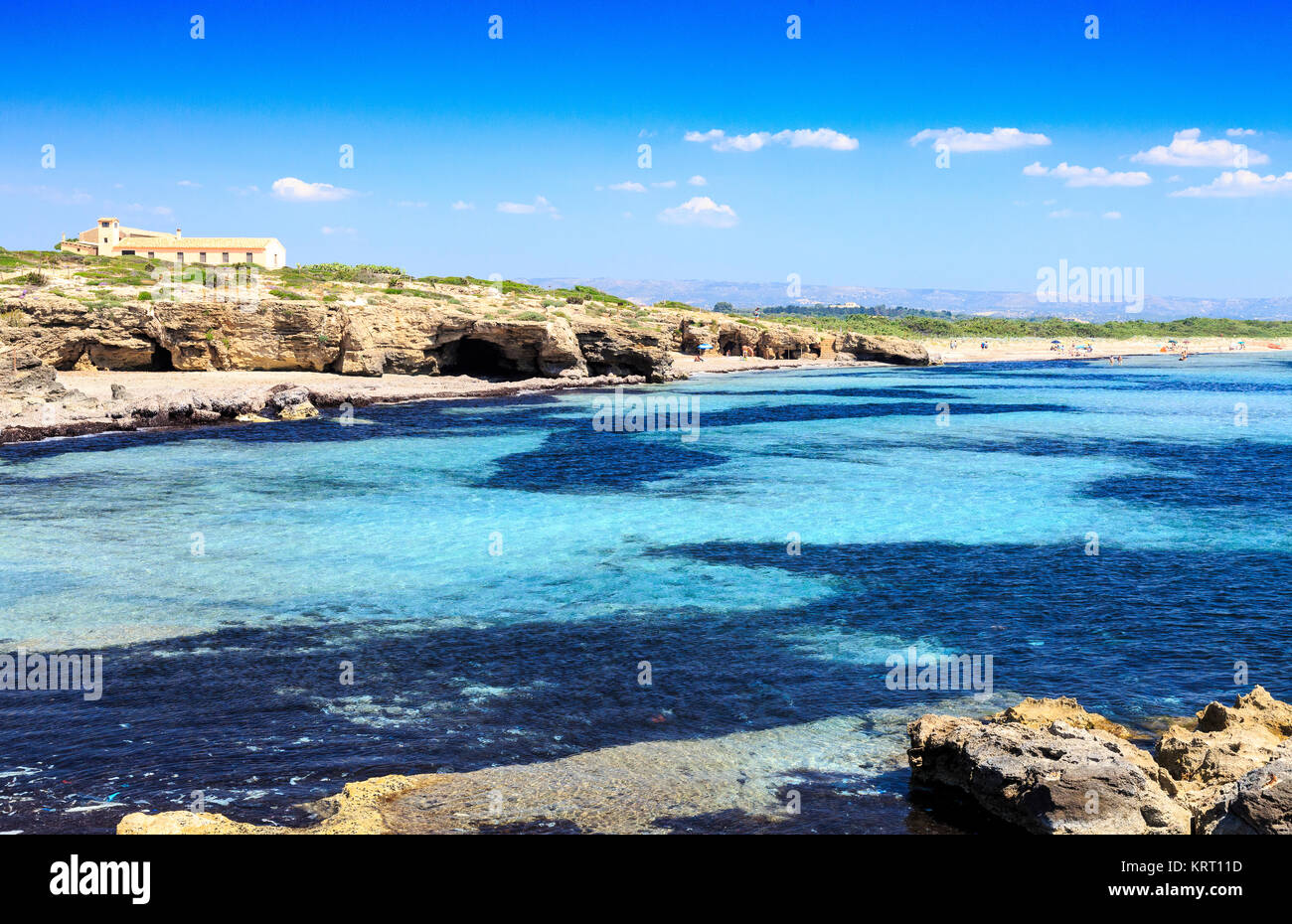 Cittadella Dei Maccari Beach, Sicily, Italy Stock Photo