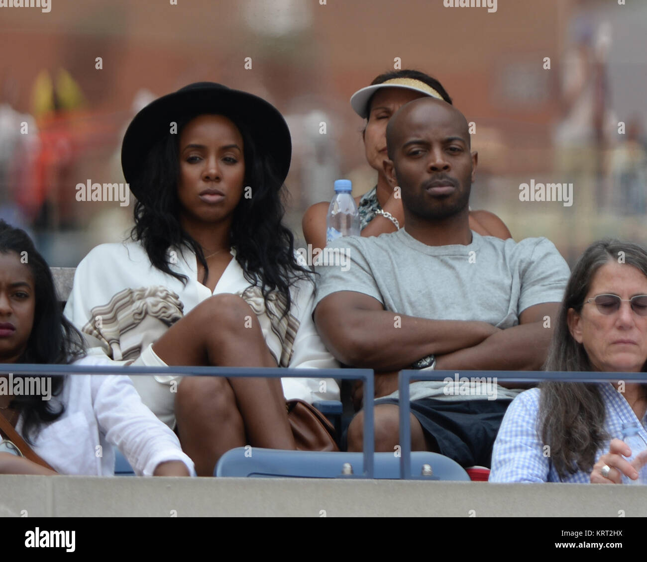 NEW YORK, NY - SEPTEMBER 02: Singer Kelly Rowland and Tim Witherspoon seen  on Day Three of the 2015 US Open at the USTA Billie Jean King National  Tennis Center on September