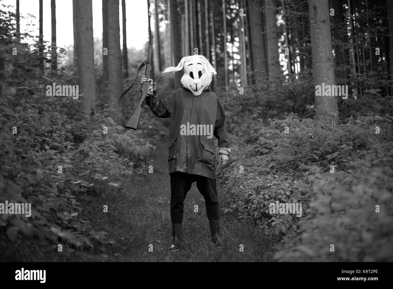 white rabbit hunter Stock Photo - Alamy