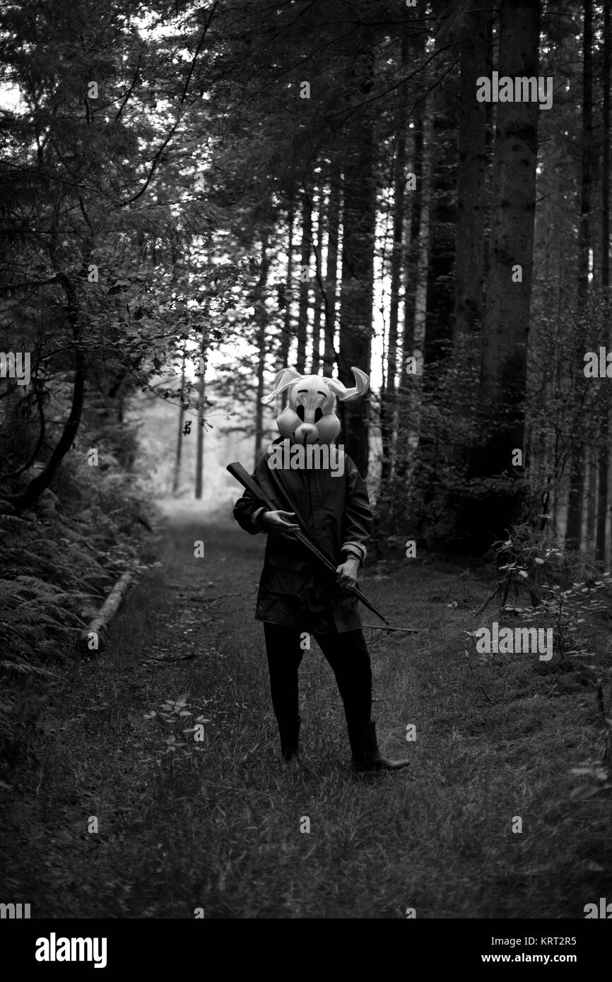white rabbit hunter Stock Photo - Alamy