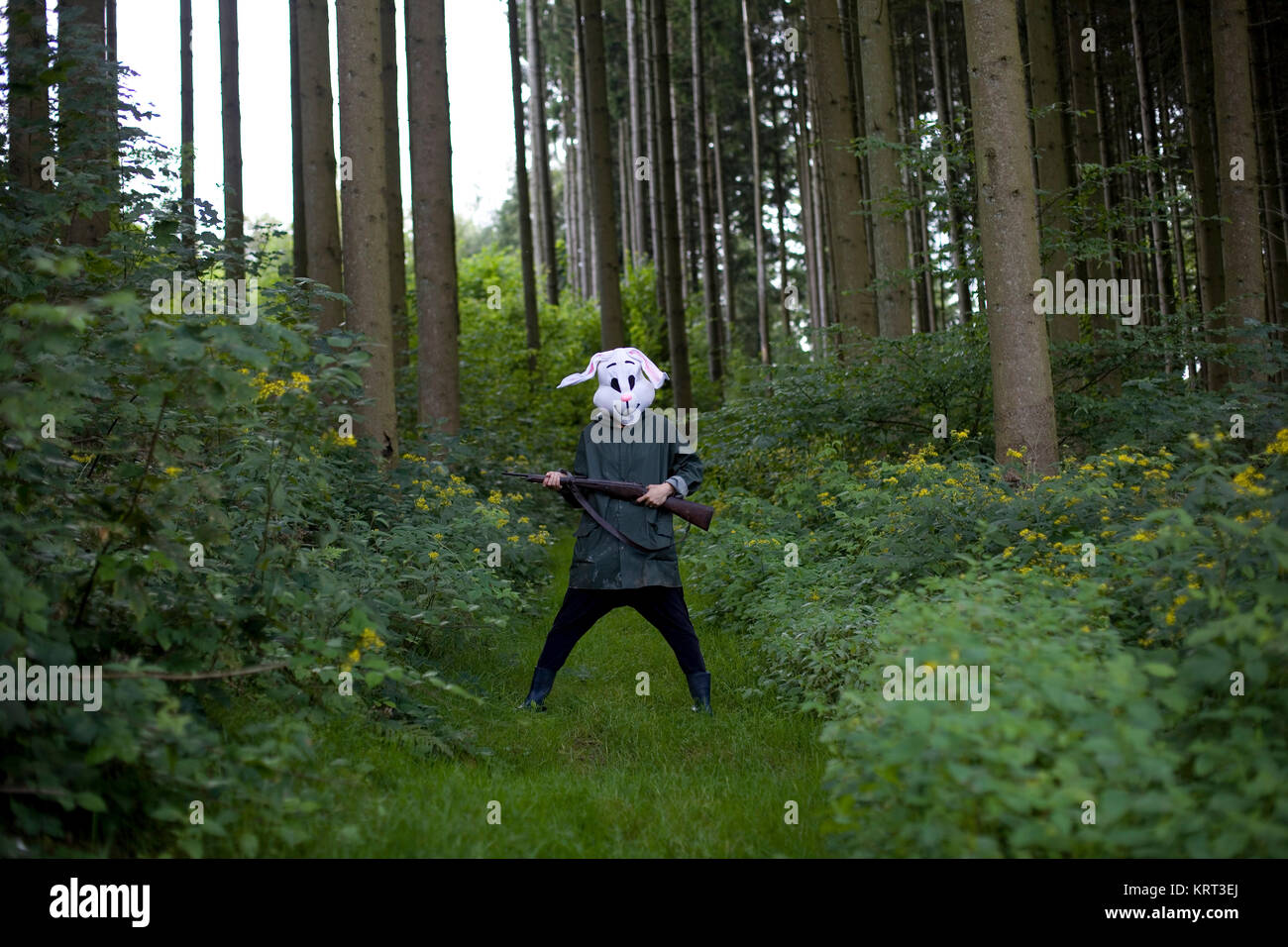 white rabbit hunter Stock Photo - Alamy