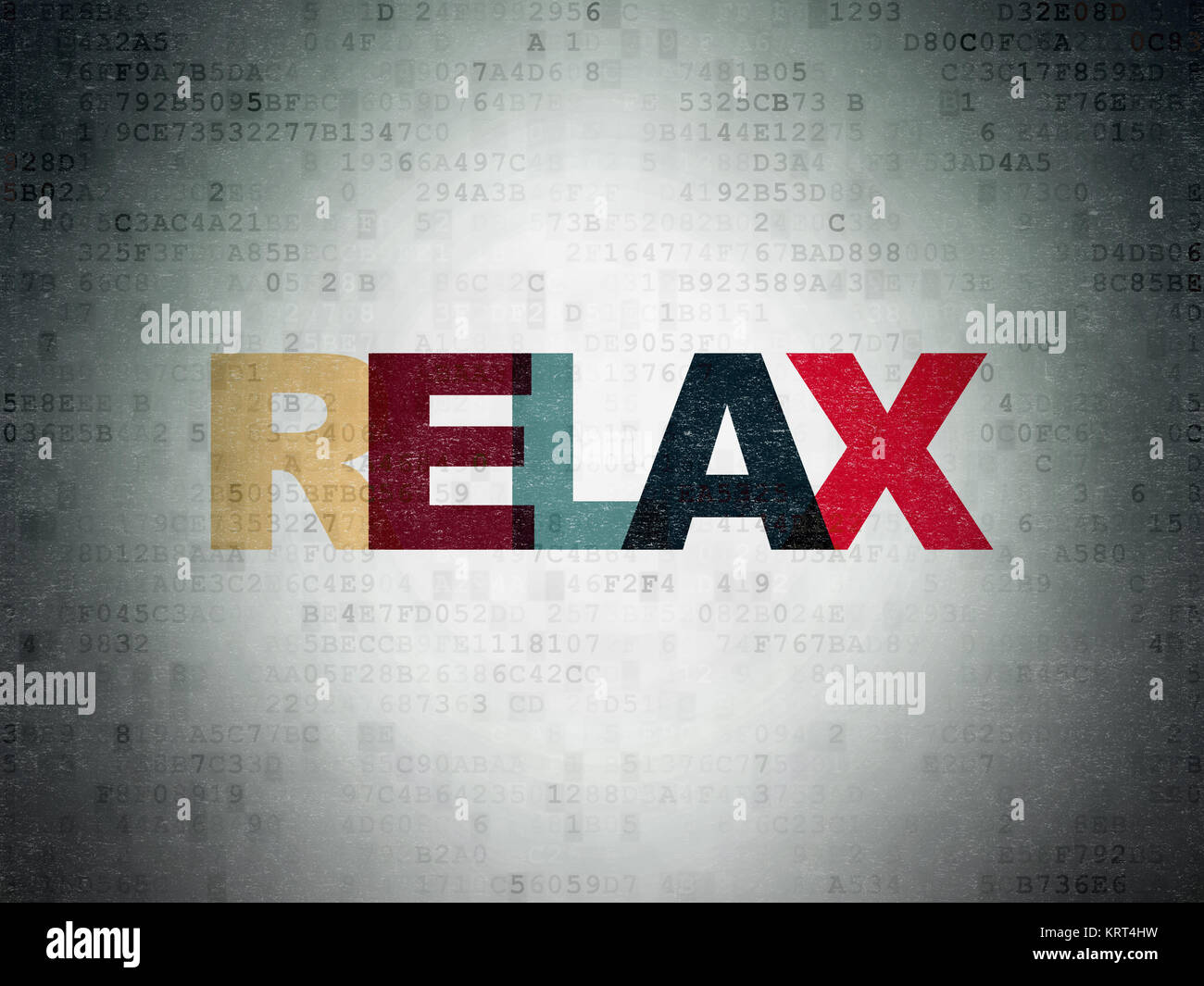 Entertainment, concept: Painted multicolor text Relax on Digital Data ...