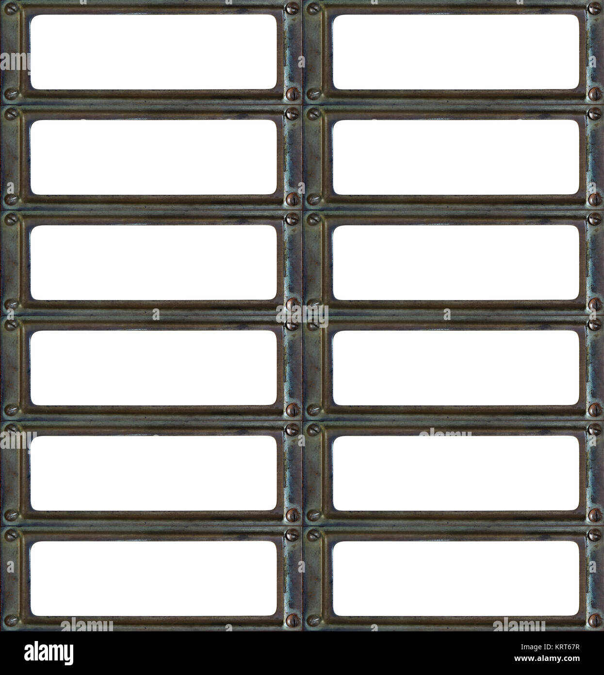 Old Metal Labels Stock Photo Alamy