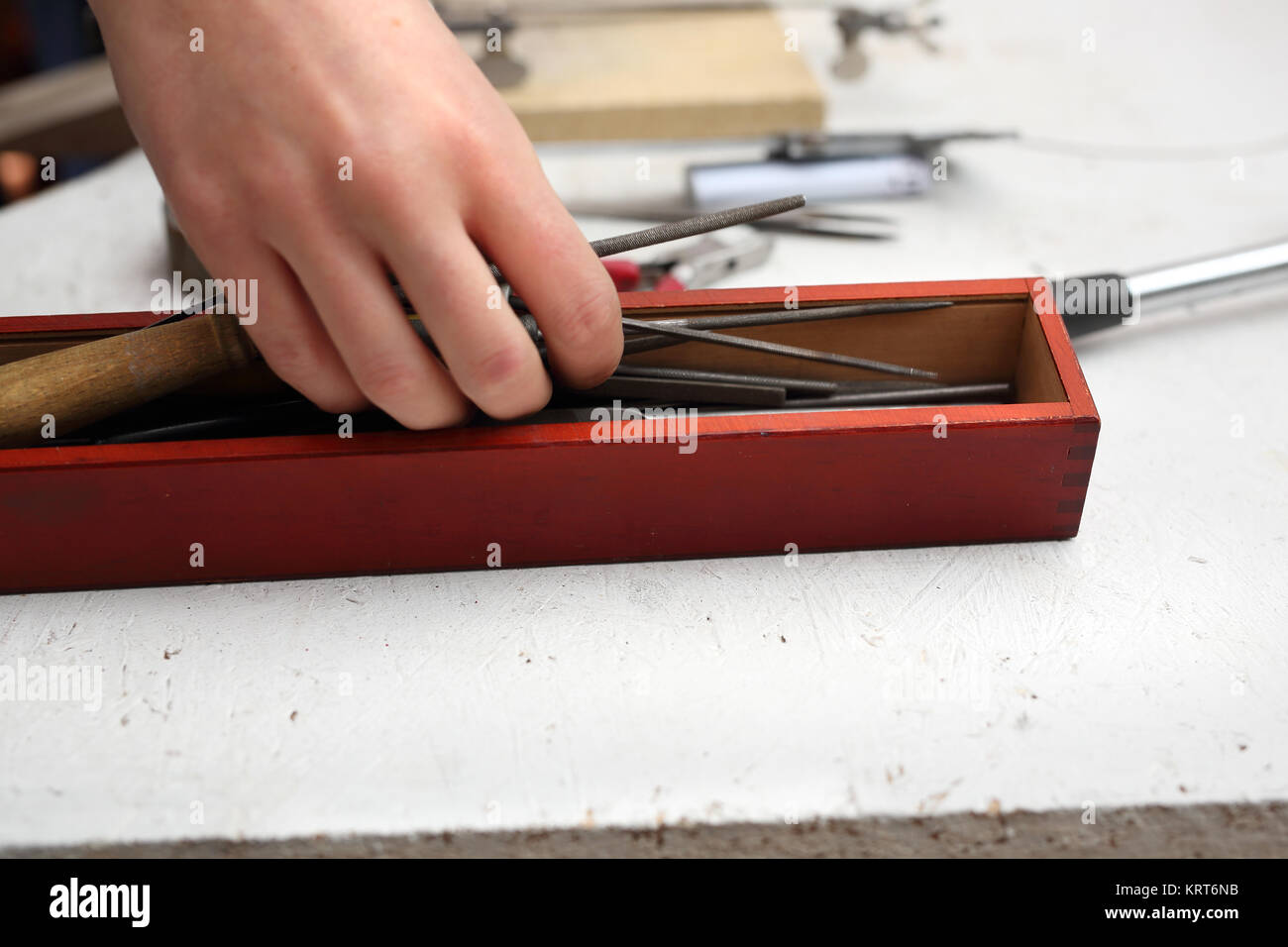 box with tools,files Stock Photo Alamy