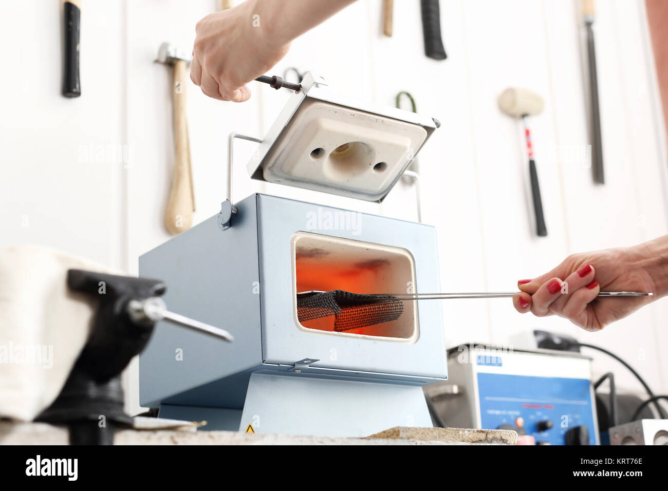 ceramic firing in the kiln chamber Stock Photo Alamy