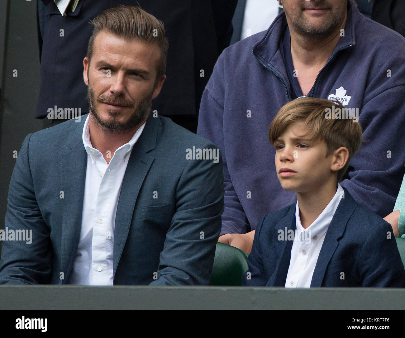 London, England - July 08: David Beckham, Romeo Beckham Attend Day Nine 