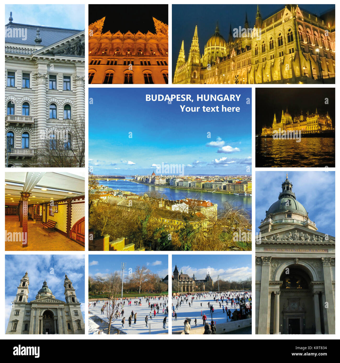 Impressions of Budapest, Collage from Travel Images Stock Photo