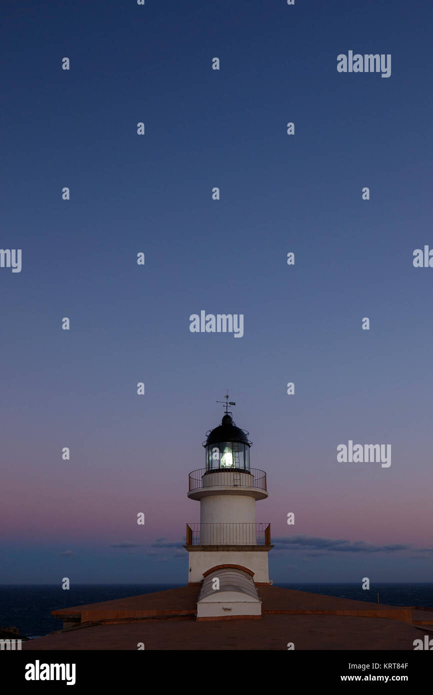 The Lighthouse of Cap de Creus at sunset. Stock Photo