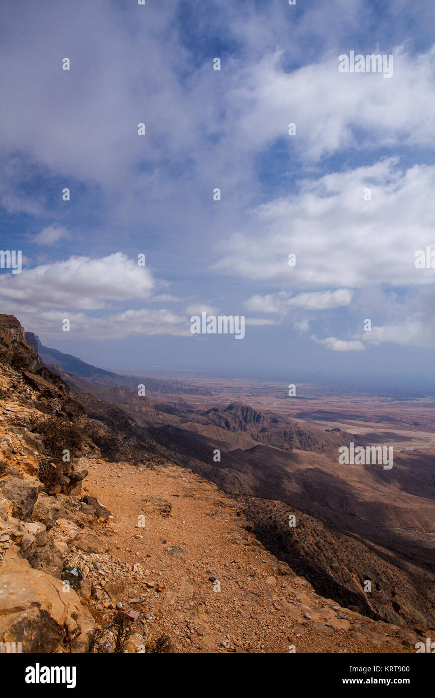 Highest point Jabal Samhan in Dhofar mountains near Mirbat, Oman. Stock Photo
