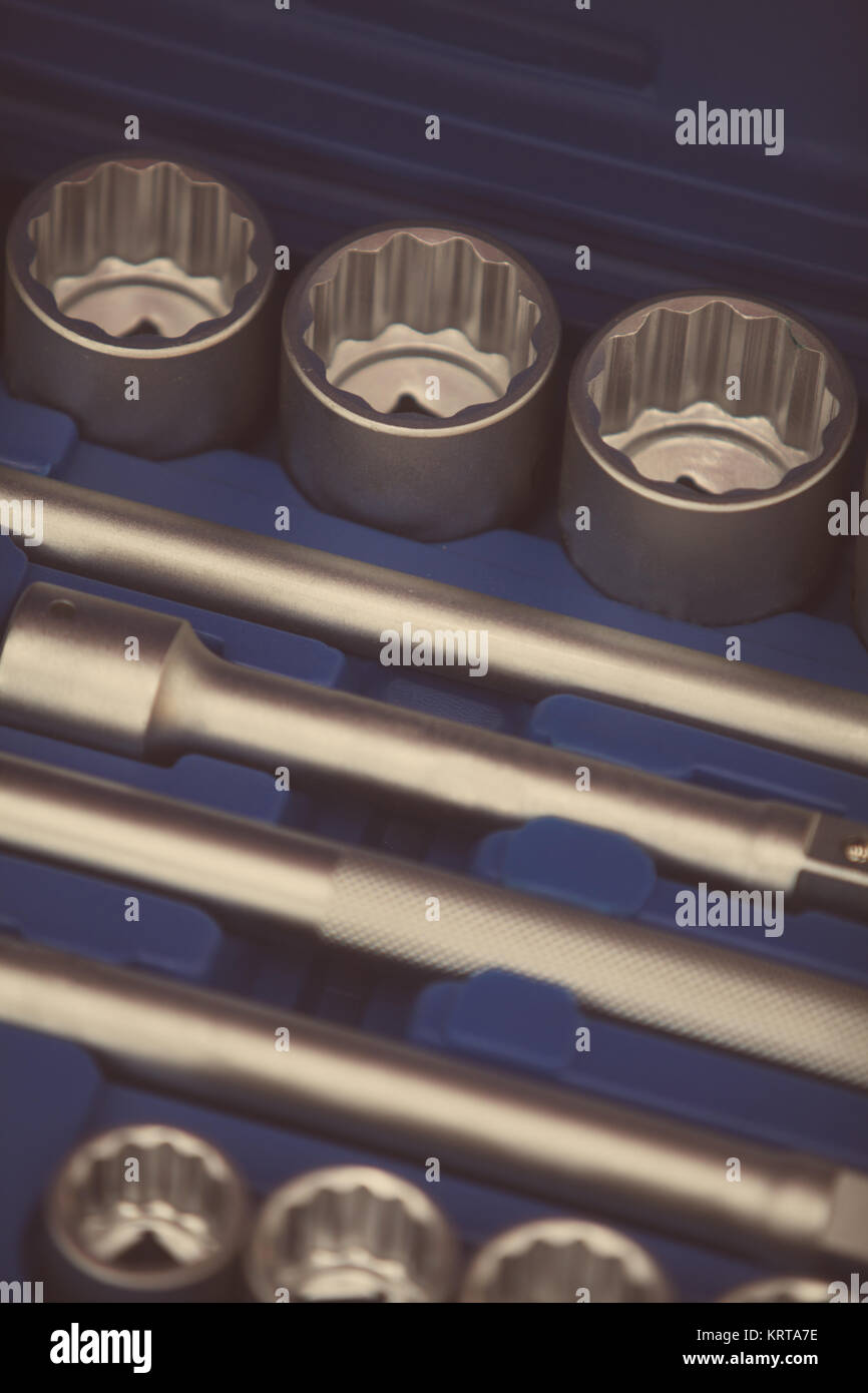 Wrenches tool box Stock Photo Alamy