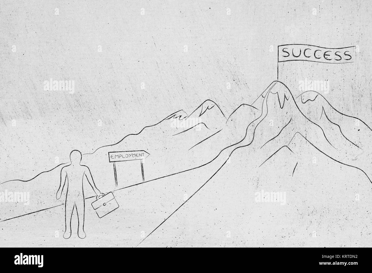 business man hiking on Employment path to Success Stock Photo Alamy