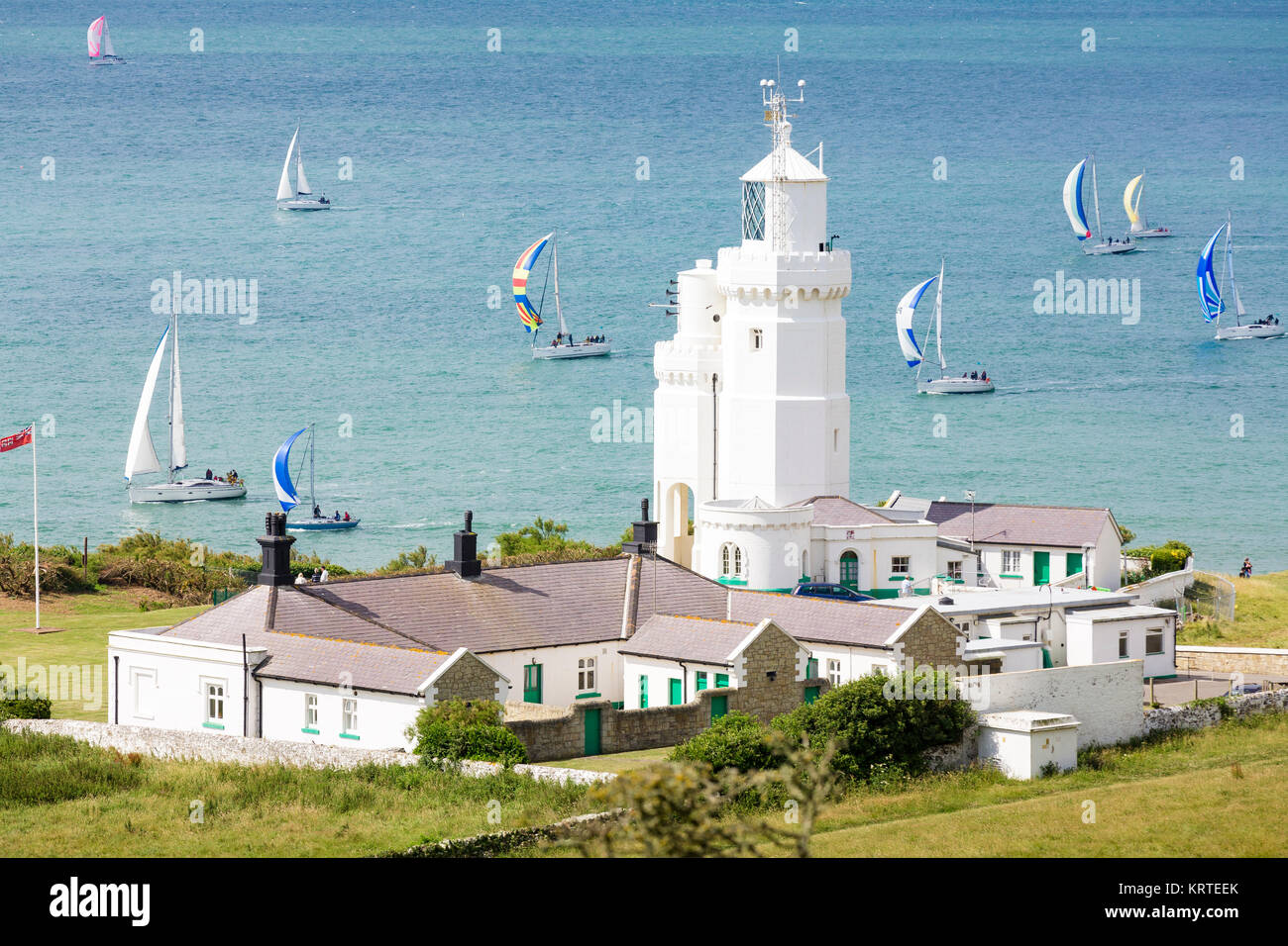 Competitors pass St Catherine's lighthouse during the annual Round the ...