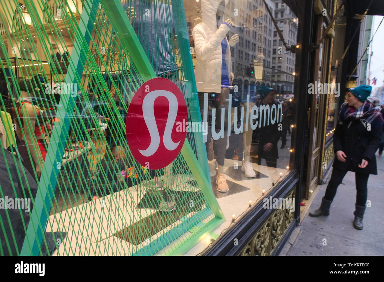A Lululemon Athletica store on Fifth Avenue in New York on Friday, December 15, 2017.  (© Richard B. Levine) Stock Photo