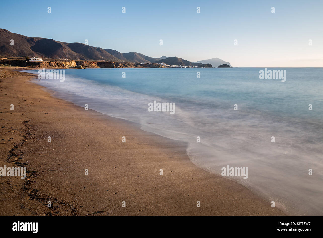 Landscape on the coast of Escullos. Natural Park of Cabo de Gata. Spain. Stock Photo