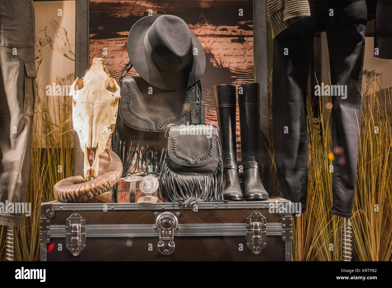 London, UK - February 20, 2017: Ralph Lauren store showcase in a shop in London. Stock Photo