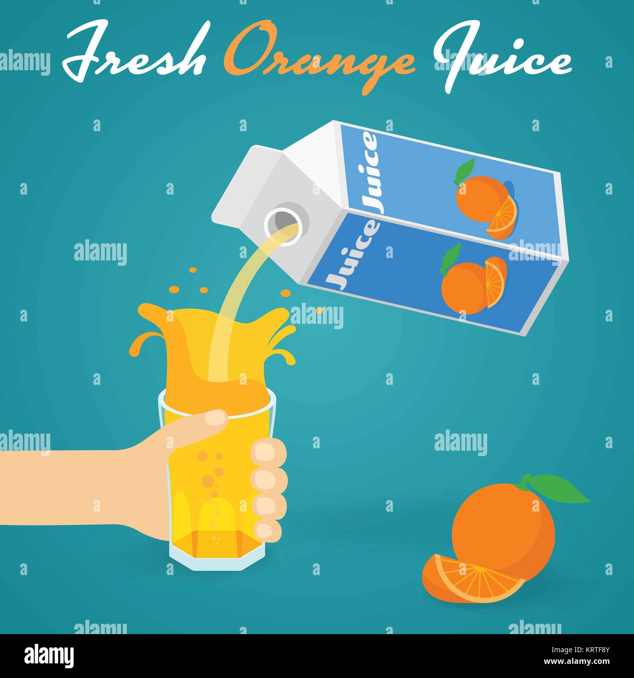 Pouring Orange Juice A man pours a glass of orange juice. Vector