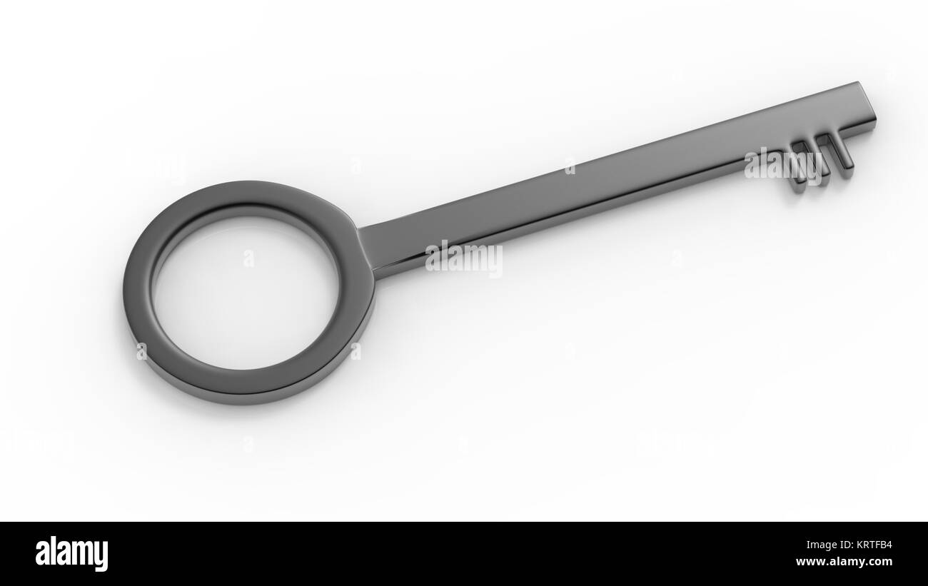 3d rendering old key isolated on white background Stock Photo - Alamy