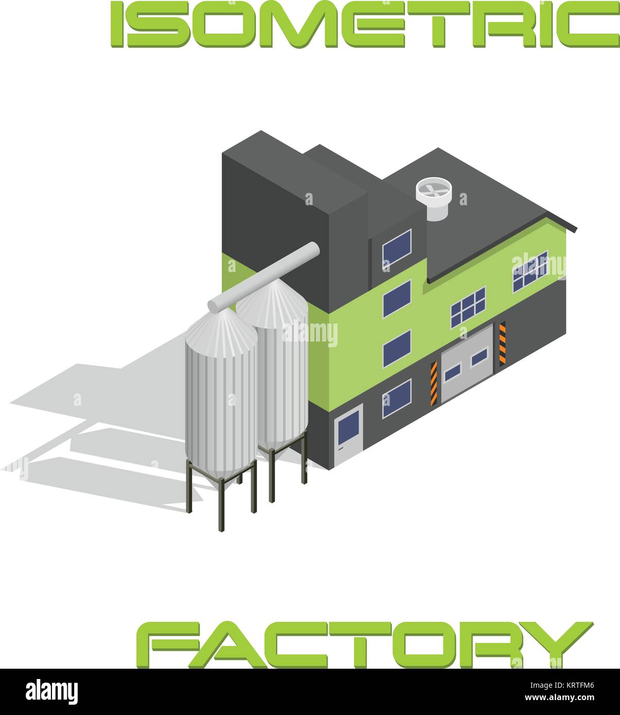 Vector isometric modern industrial and manufacturing factory building ...