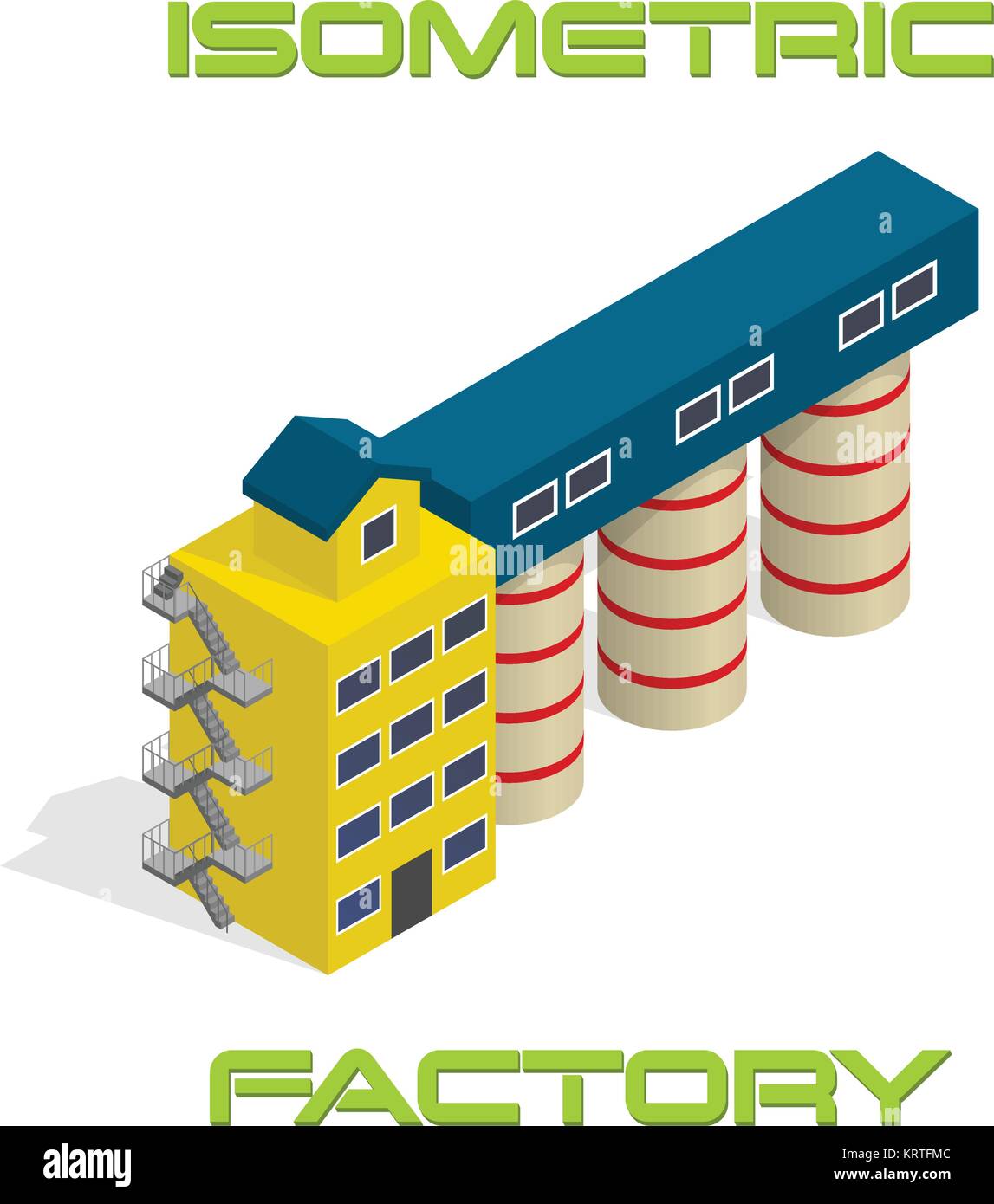Vector isometric modern industrial and manufacturing factory building ...