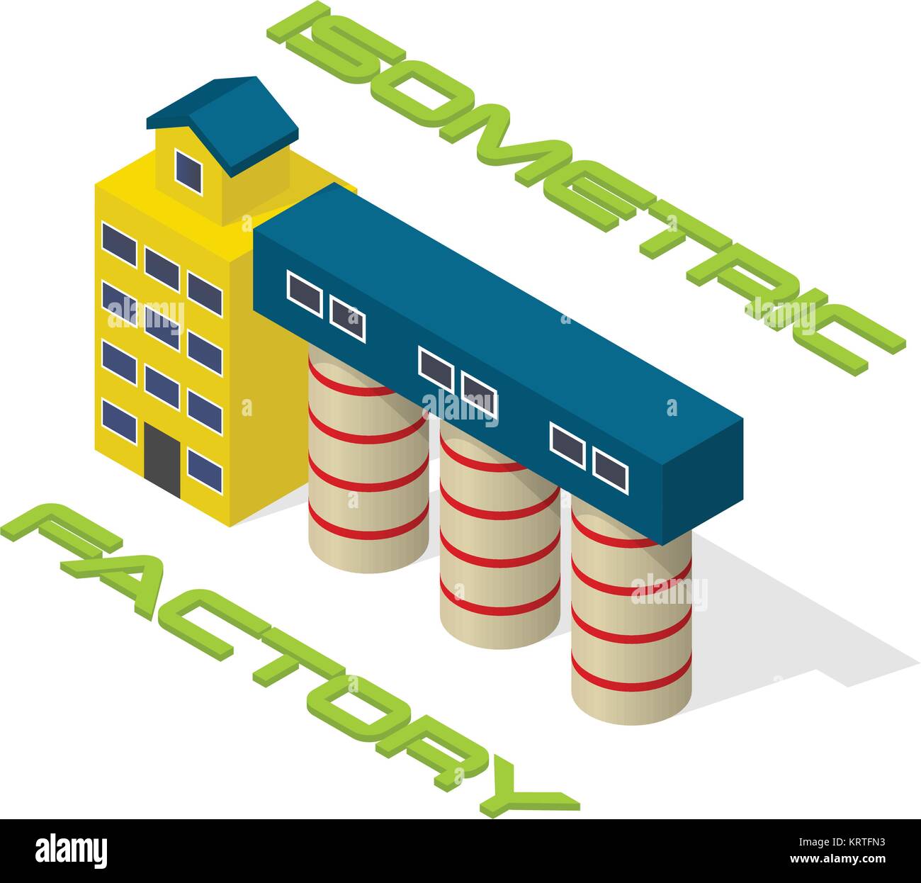 Vector isometric modern industrial and manufacturing factory building ...