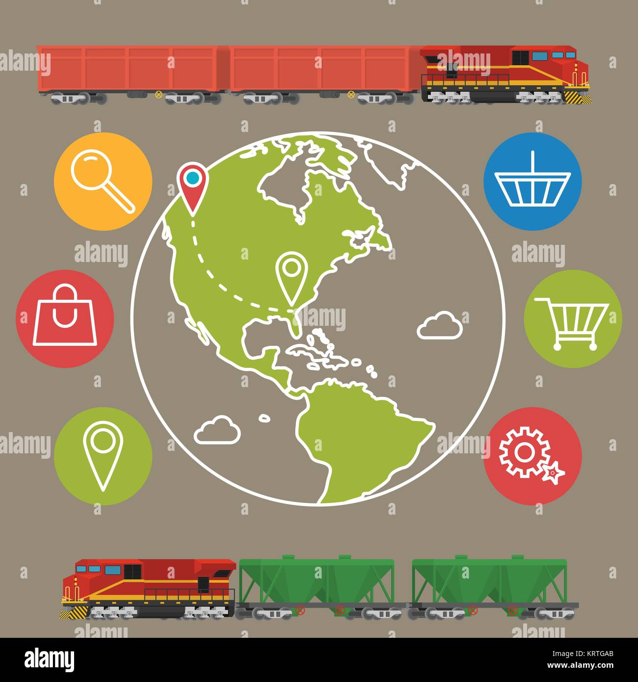 delivery service concept background. Logistics in business and industry