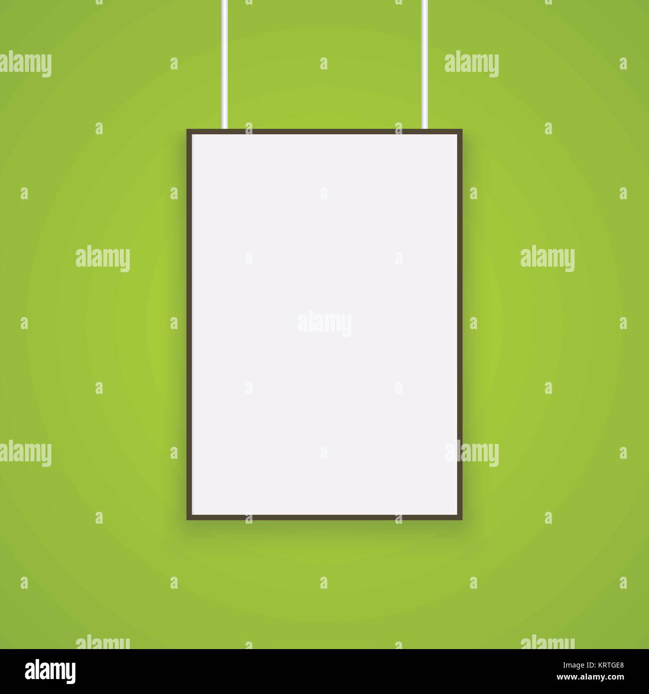 Empty white A4 sized vector paper mockup hanging with paper clips. Show your flyers, brochures, headlines etc with this highly detailed realistic desi Stock Vector