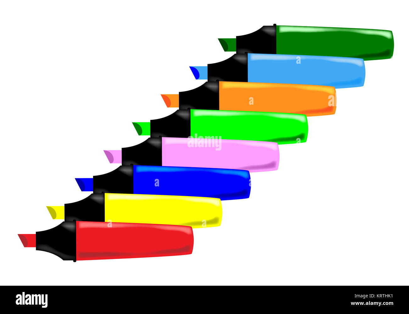 Highlighter Pens In Line Stock Photo Alamy