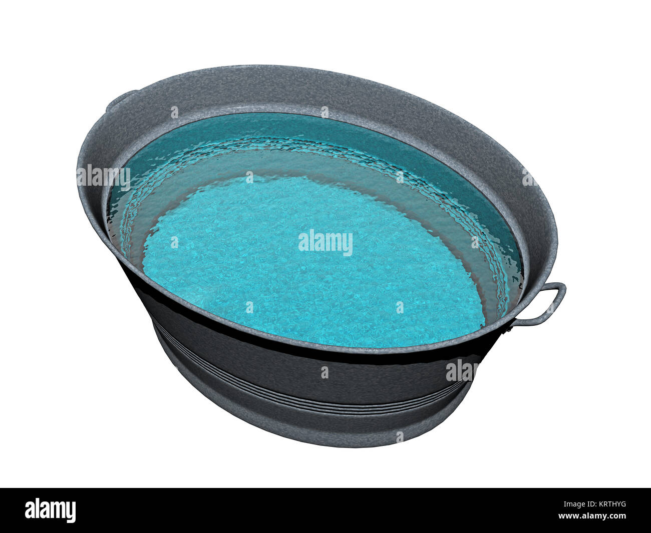 optional zinc tub with water Stock Photo