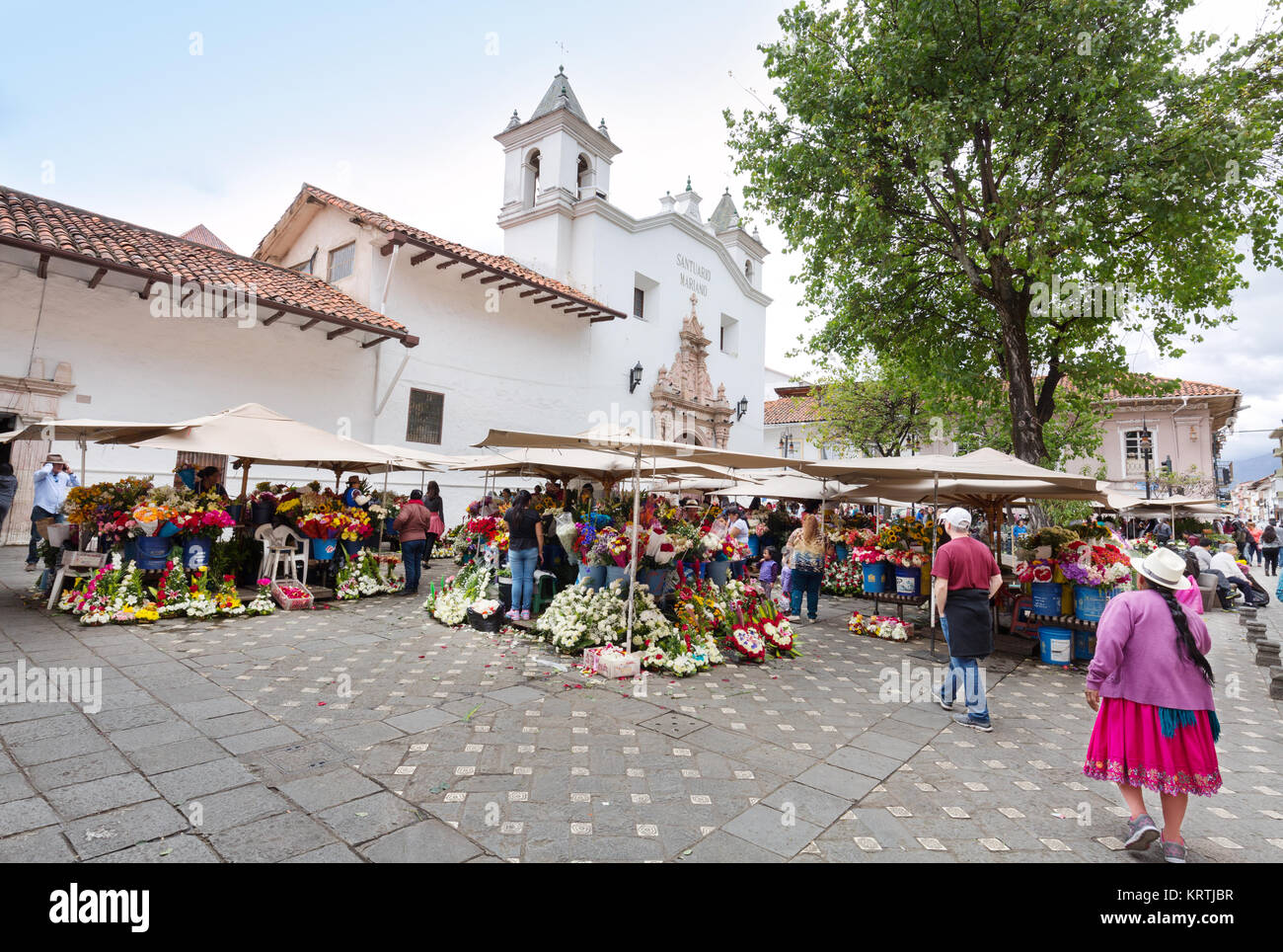 Cuenca Ecuador South America - scene at  the Flower market Stock Photo