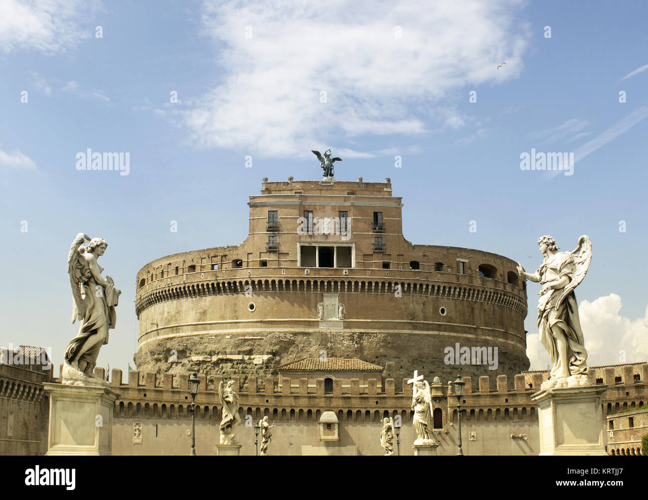 Wonderful panoramic view of the Castle of the Holy Angel in Rome, Italy Stock Photo