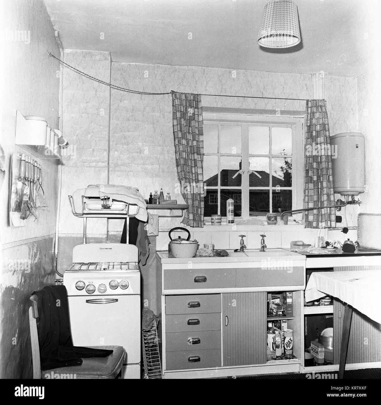A 1960s Council House Kitchen Britain Uk 1967 Stock Photo