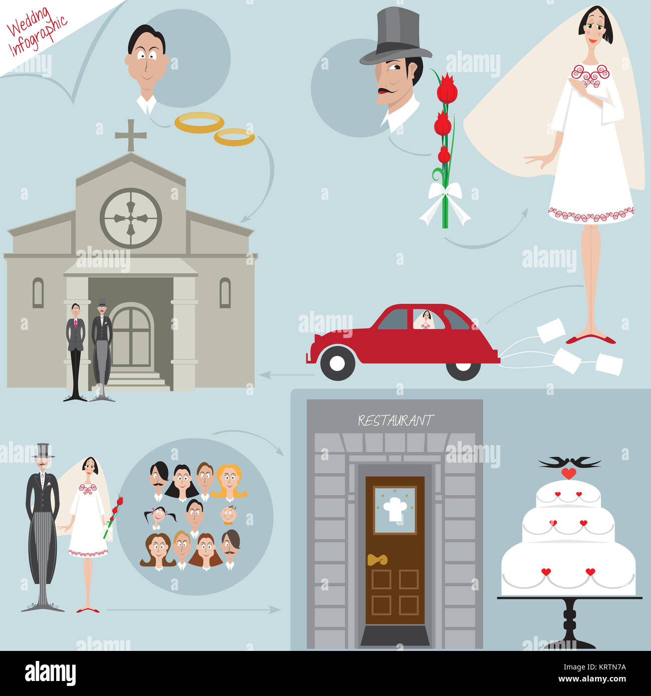wedding vector set with graphic elements Stock Photo - Alamy