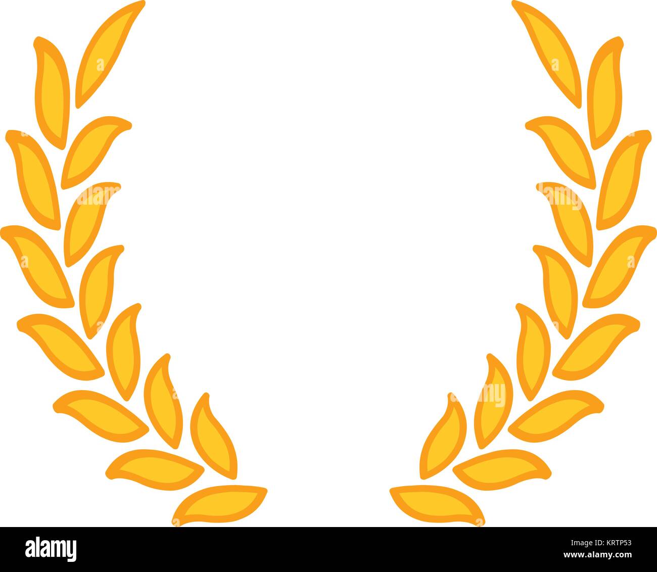 Gold laurel wreath - a symbol of the winner. Wheat ears icon Stock ...