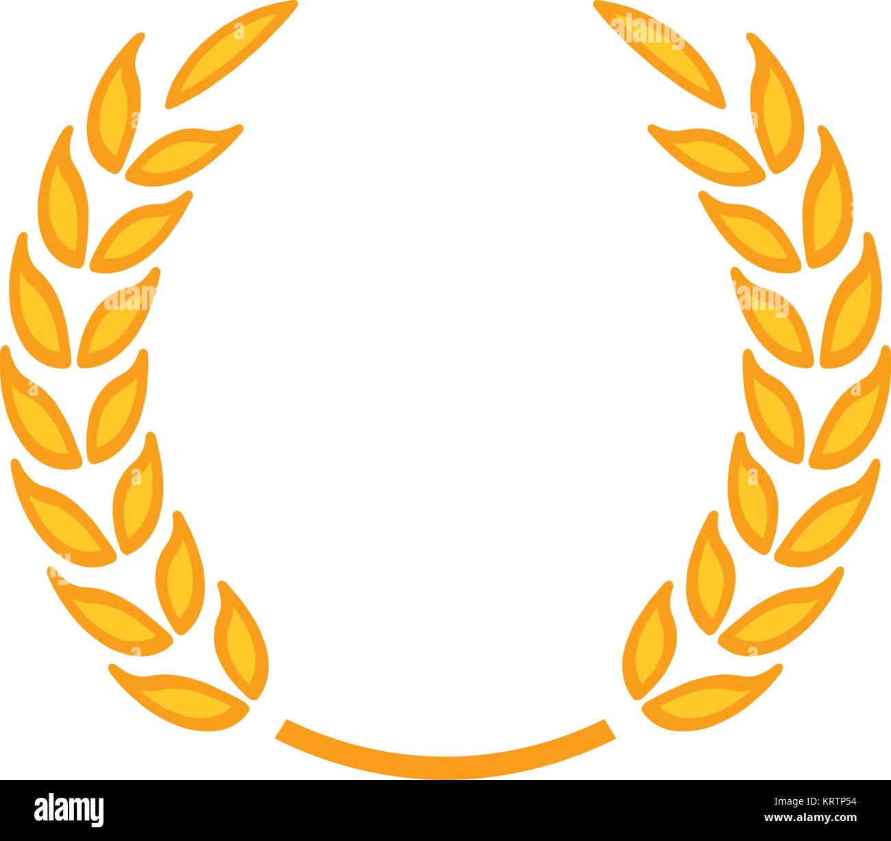 Gold laurel wreath - a symbol of the winner. Wheat ears icon Stock ...