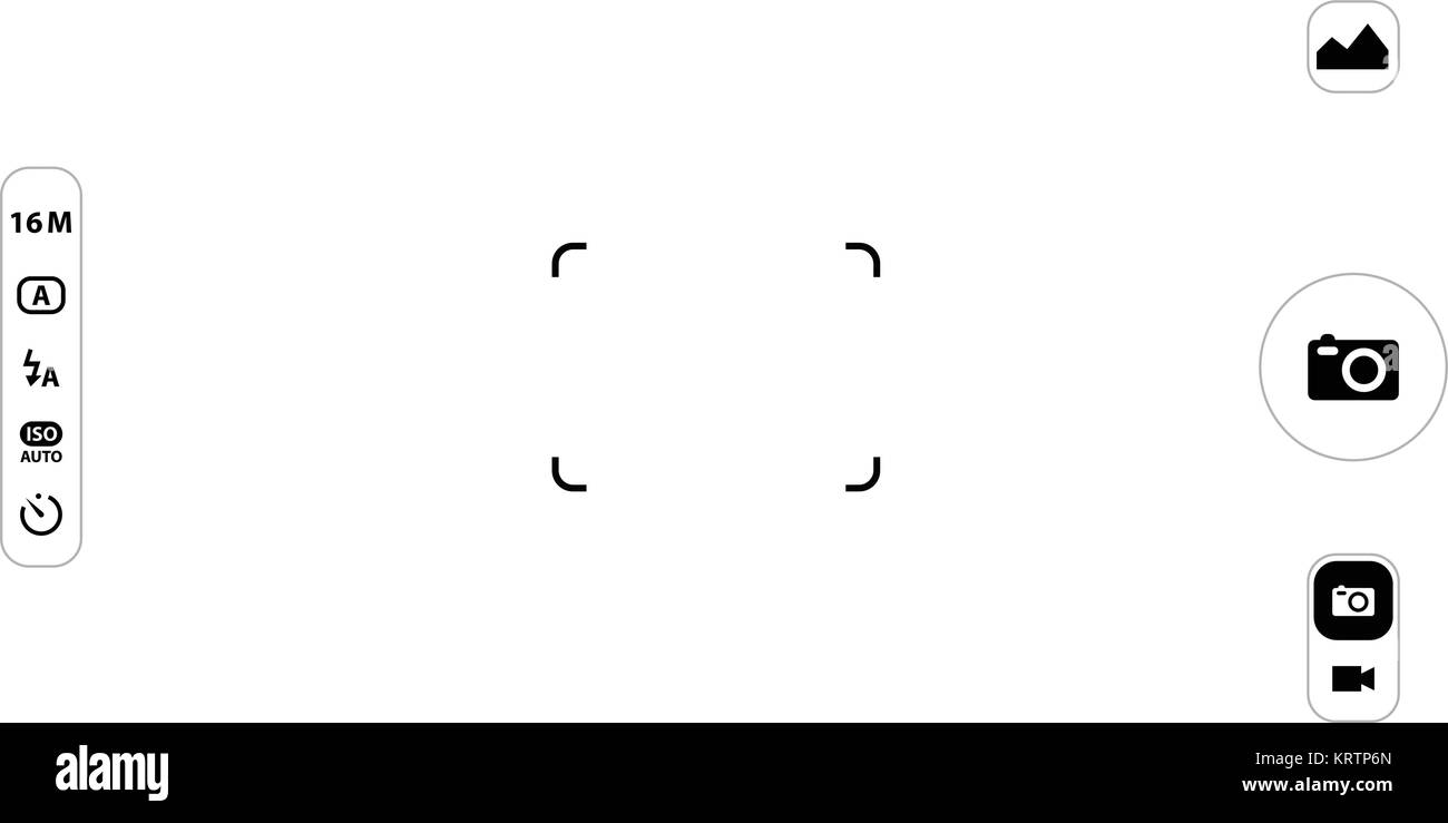 Smartphone camera viewfinder. Template focusing screen of the camera