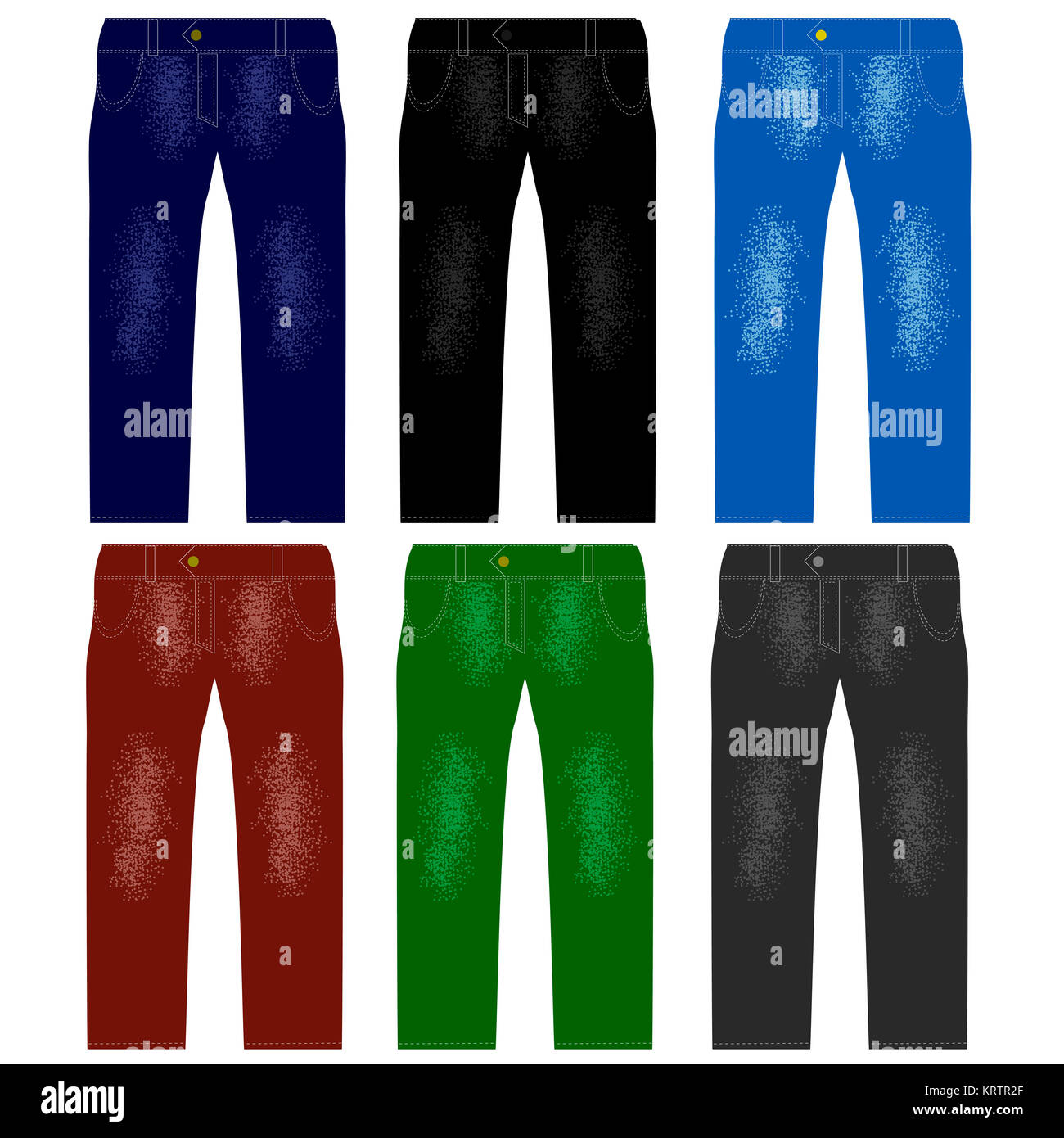 Set of Colored Jeans. Fashionable Modern Denim Stock Photo Alamy
