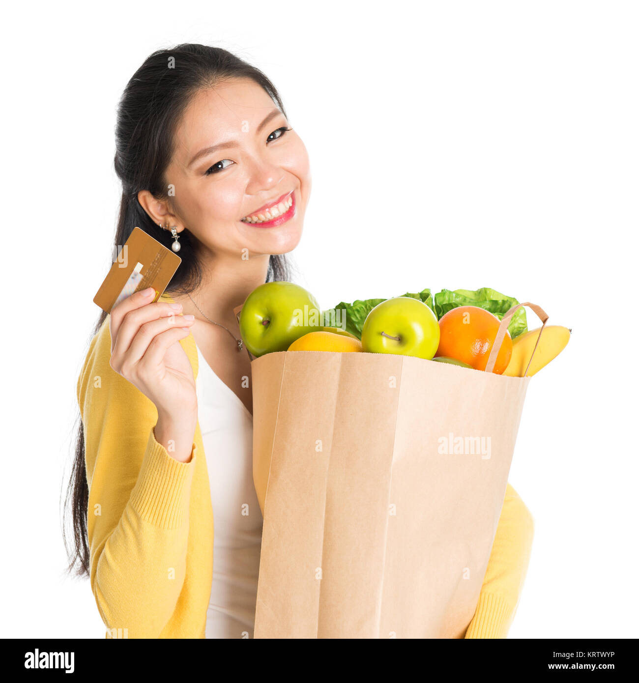 Grocery shopping and credit card Stock Photo Alamy