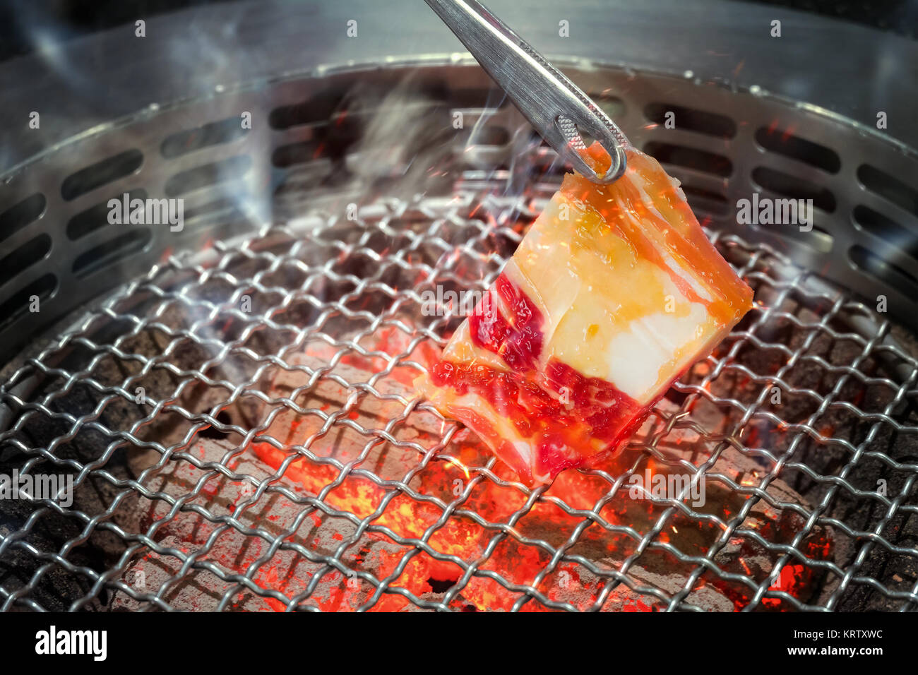 Yakiniku Japanese Barbecue on a Hot Chacoal Stove Stock Photo Alamy