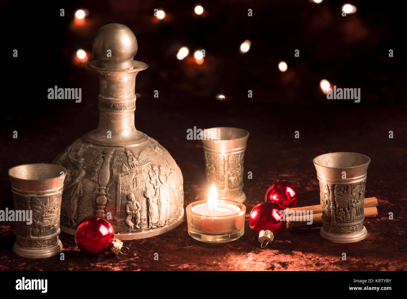 Wine Mugs to Christmas Stock Photo