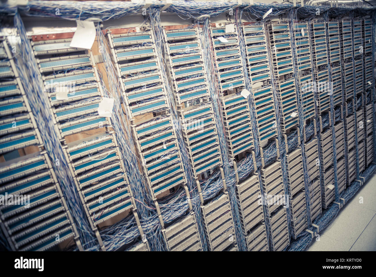 Telephone exchange detail Stock Photo