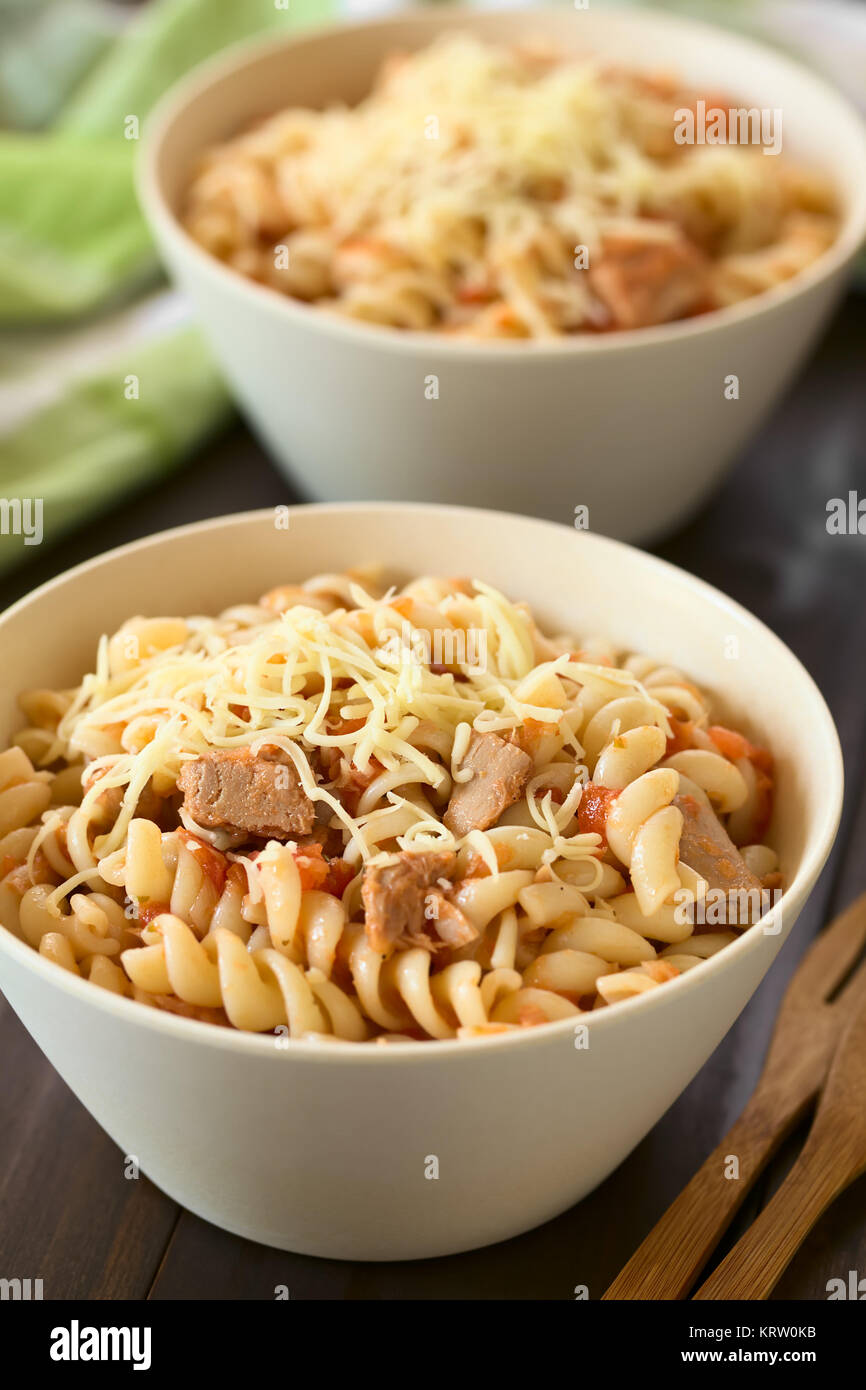 Pasta with Tuna and Tomato Sauce Stock Photo - Alamy