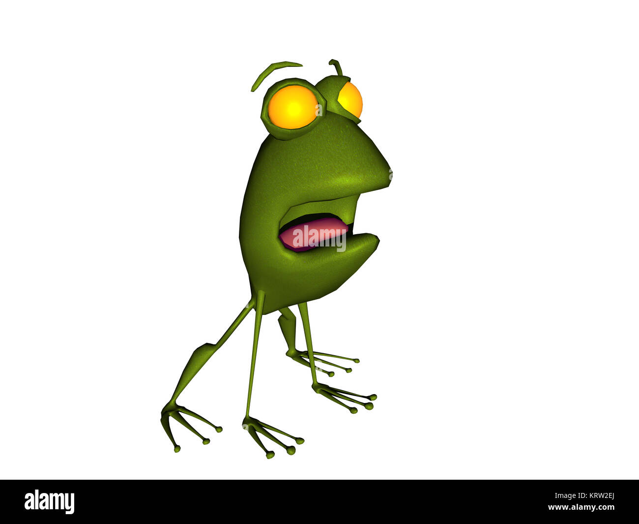 cartoon frog isolated Stock Photo