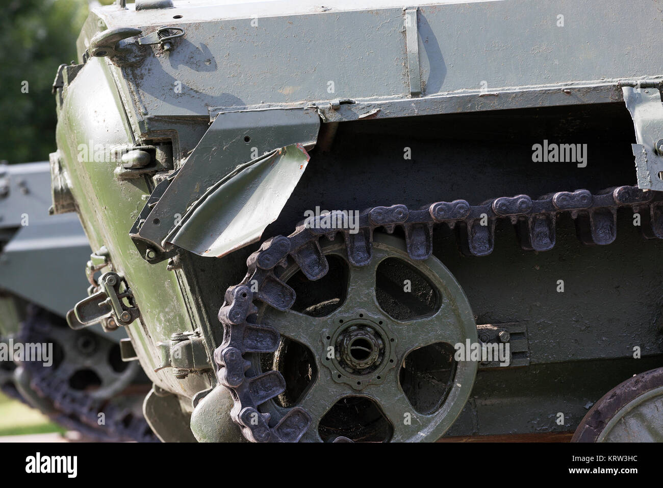 Caterpillars of the tank, close-up Stock Photo - Alamy