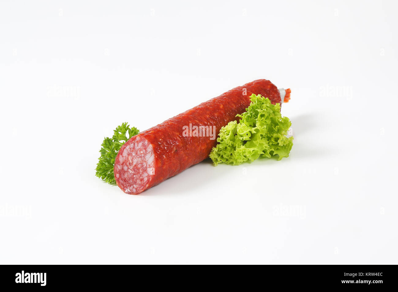 Smoked sausage salami Stock Photo Alamy